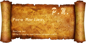 Pere Mariann névjegykártya